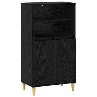 vidaXL Aparador Alto Roble Negro 60 X 36 X 110 Cm Madera De Ingenier&iacute;a Vidaxl