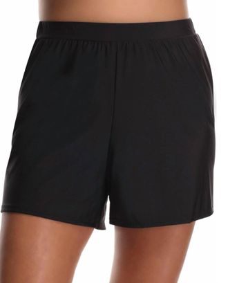 Miraclesuit Plus Size Loose Swim Shorts In Black