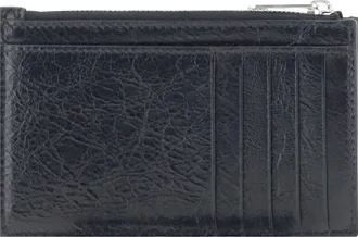 Balenciaga Mens Card Holder Superbusy Lambskin Black Umbrellas Accessory