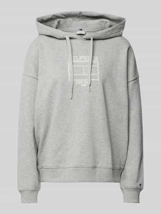 Tommy Hilfiger Oversized Hoodie mit &uuml;berschnittenen Schultern in Mittelgrau, Gr&ouml;&szlig;e XS