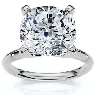Pompeii3 Certified 5Ct Cushion Diamond Square Engagement Ring Lab Grown Solitaire
