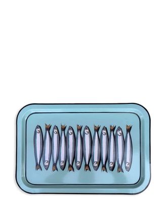 Les-Ottomans Hand-Painted Iron Tray (43cm X 20cm) - Unisex - Iron