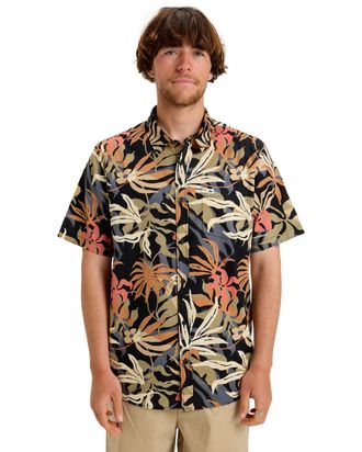 Quiksilver Kurzarmhemd QUIKSILVER Apero Classic, Herren, Gr. XS, US-Gr&ouml;ssen, schwarz (schwarz blauweed shirt), [Hauptstoff] 100% Baumwolle, Hemden Kurzarmhemd