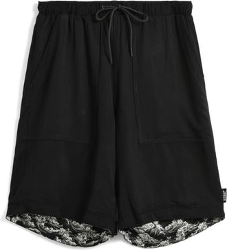 TAION Japanse Golf Omkeerbare Zwarte Shorts - Heren - Korte Broeken - Zwart - M - Rayon - Korte Broeken