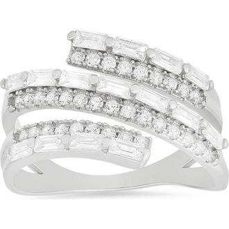 Queen Jewels Cubic Zirconia Spiral Ring in Silver at Nordstrom Rack, Size 10