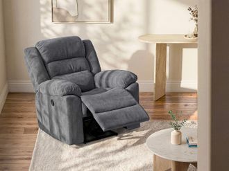 Vente-Unique Poltrona relax elettrica in Tessuto Grigio - BUROLO