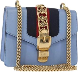 Gucci Pre-owned Mini Bags, female, Blue, Size: ONE SIZE Pre-owned Leather Mini Bag