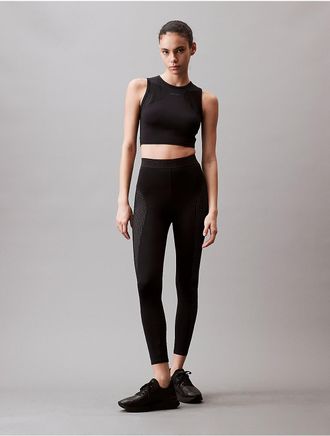 Calvin Klein Calvin Klein Womens CK Sport Future Icon Mesh 7/8 Leggings - Black - XS