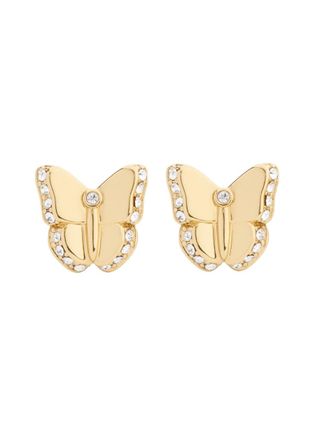 Coach Butterfly Pav&eacute; Stud Earrings - Gold - One Size