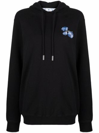 Off-white Felpa a fiori Arrows con cappuccio - Nero