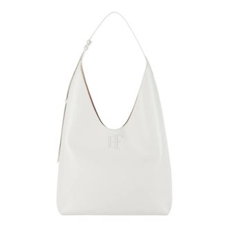 Elisabetta Franchi Grote Hobo Tas met Logo - Dames - Tassen - Wit - Maat: ONE Size Zijde
