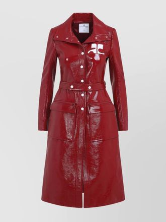 Courr&egrave;ges tonal belt belted trench coat