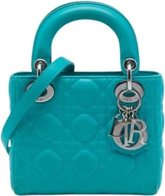 Dior Pre-owned Mini Lady - Dames - Vintage Mini Tas - Blauw - ONE Size - Leer - Vintage