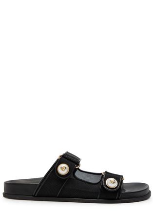 Jimmy Choo London Fayence Mesh Sliders - Black - 39 (IT39 / UK6)