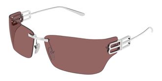 Balenciaga BB0485SA Asian Fit 004 Mens Sunglasses Silver Size 76