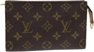 Louis Vuitton Pre-owned Monogram Canvas Accessory Pouch - Dames - Vintage Clutch - Bruin - ONE Size - Leer - Vintage
