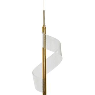 Beliani Lampadario metallo dorato per soggiorno a spirale dorata Sarela