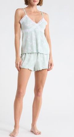 Laura Ashley Lace Camisole & Short Pajamas in Green Floral at Nordstrom Rack, Size X-Large