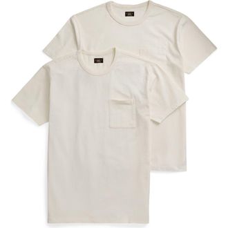 Ralph Lauren 2-Pack Garment Dyed Cotton T-Shirts in Warm White at Nordstrom, Size Medium