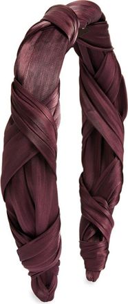 Tasha Satin Wrap Headband in Brown at Nordstrom