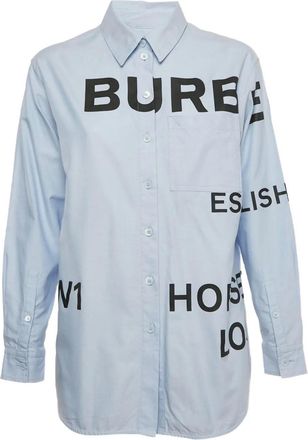Burberry Blouse met logoprint - Blauw
