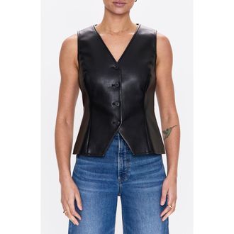 Pistola Denim Danica Faux Leather Vest in Onyx at Nordstrom Rack, Size X-Small
