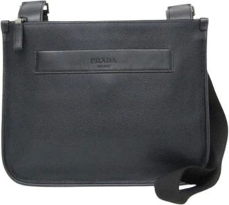 Prada Pre-owned Cross Body Bags, male, Black, Size: ONE SIZE Pre-owned 2Vh047 Messenger Bag