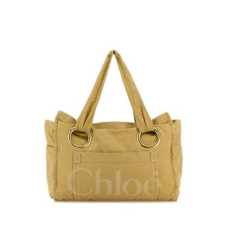Chlo&eacute; Mustard Canvas Shopping Bag