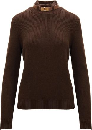 Elisabetta Franchi Turtleneck Trui - Dames - Coltruien - Bruin - M - Wol - Truien & Vesten