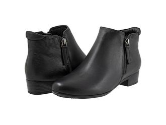 Trotters Major Embossed Womens Boots Black : 10.5 N (AA), Leather/Textile