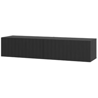 Dmora Mobile Porta tv Maderno, un Ripiano, 2 Ante, 2 Vani, 154x42x32h cm Nero