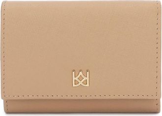 Kazar Compacte Leren Portemonnee - Dames - Portefeuilles - Beige - ONE Size - Leer - Accessoires