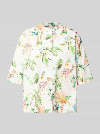 Emily van den Bergh Bluse mit Maokragen und 1/2-Arm in Offwhite, Gr&ouml;&szlig;e 36