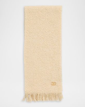 Red Valentino VLogo Signature Cashmere and Wool Jacquard Scarf