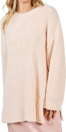 Sadie & Sage Your Needs Ribbed Knit Sweater In Cream