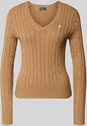 Polo Ralph Lauren Slim Fit Pullover aus reiner Baumwolle in Camel, Gr&ouml;&szlig;e XXL