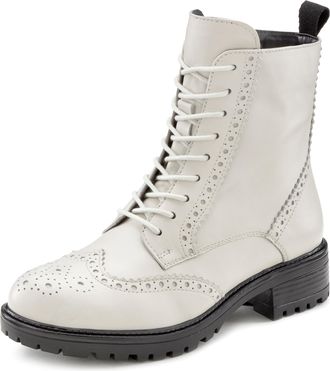 Lascana Schnürboots Schnürstiefelette, Ankle Boots, Leder, Schnüren & Reissverschluss