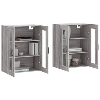 Berkfield Home Wall Mounted Cabinets 2 pcs Grey Sonoma Engineered Wood