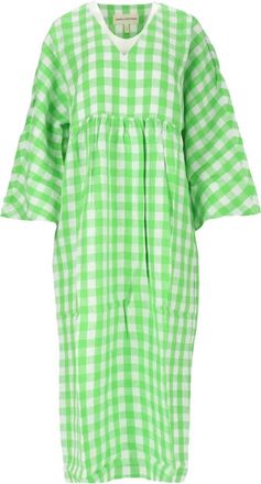 Mara Hoffman Abito midi a quadri - Verde