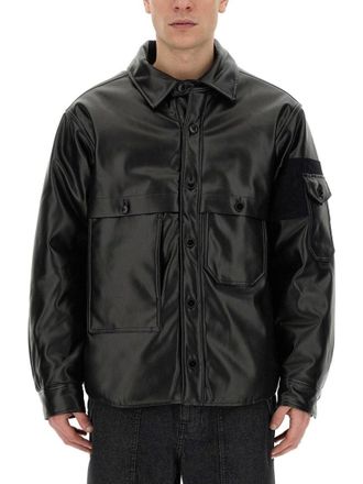 A&iuml;e Black Shirt Jacket With Glossy Finish