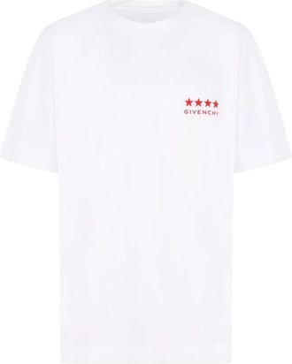 Givenchy 4G Cotton T-Shirt - Heren - T-shirts - Wit - L - Katoen - Tops