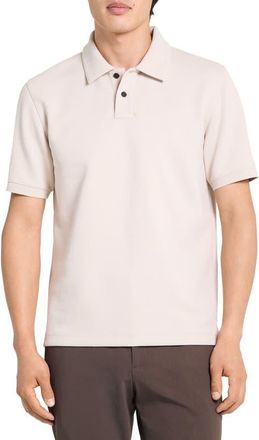 Theory Delroy Double Piqu&eacute; Polo in Silver Stone at Nordstrom, Size Xx-Large