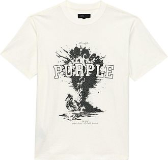 Purple Sky High cotton T-shirt - men - Cotton - S - White
