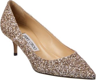 Jimmy Choo London Aza Glittery Leather Pump