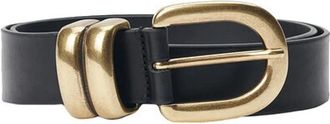 By Malene Birger Zoira Leren Riem - Dames - Riemen - Zwart - ONE Size - Accessoires