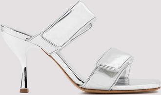Gia Borghini Silver Metallic Leather Heels