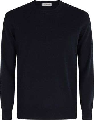 KANGRA Black Crewneck Merino Wool Sweater