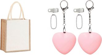 Generic Women Burlap Jute Tote Bag Contrast Color Canvas Female Shopping Bag (Vertical)