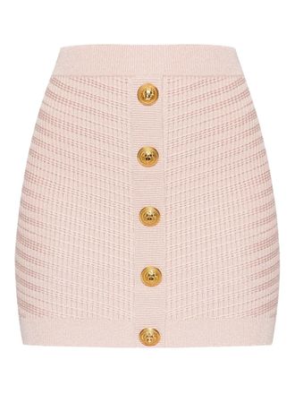 Balmain knitted skirt - women - Viscose/Polyester - 38 - Pink
