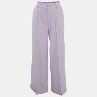 Alice & Olivia Alice + Olivia Purple Crepe Wide Leg Pants